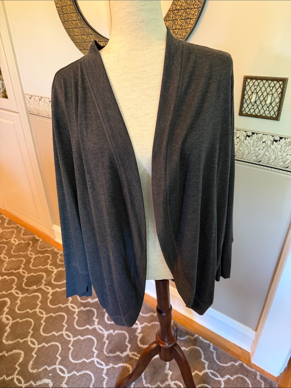 New not worn Ideology Open-Front Cardigan poly,rayon/spandex - Dark Charcoal 1x
